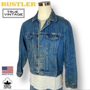 VTG Rustler Denim Jacket USA Made Size XL